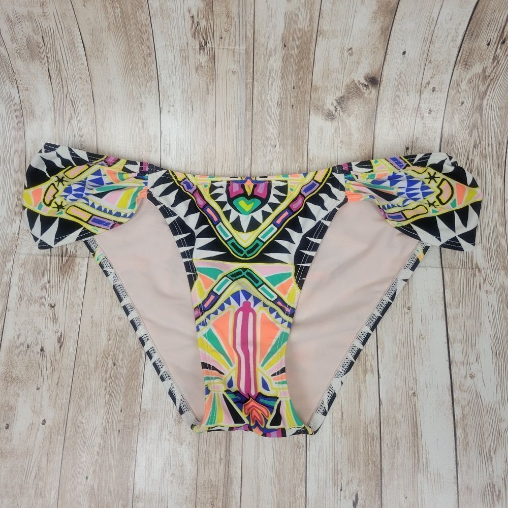 Mara Hoffman Cosmic Fountain Black Bikini Bottoms Size Large